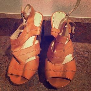 Tan Coach wedges size 8.5